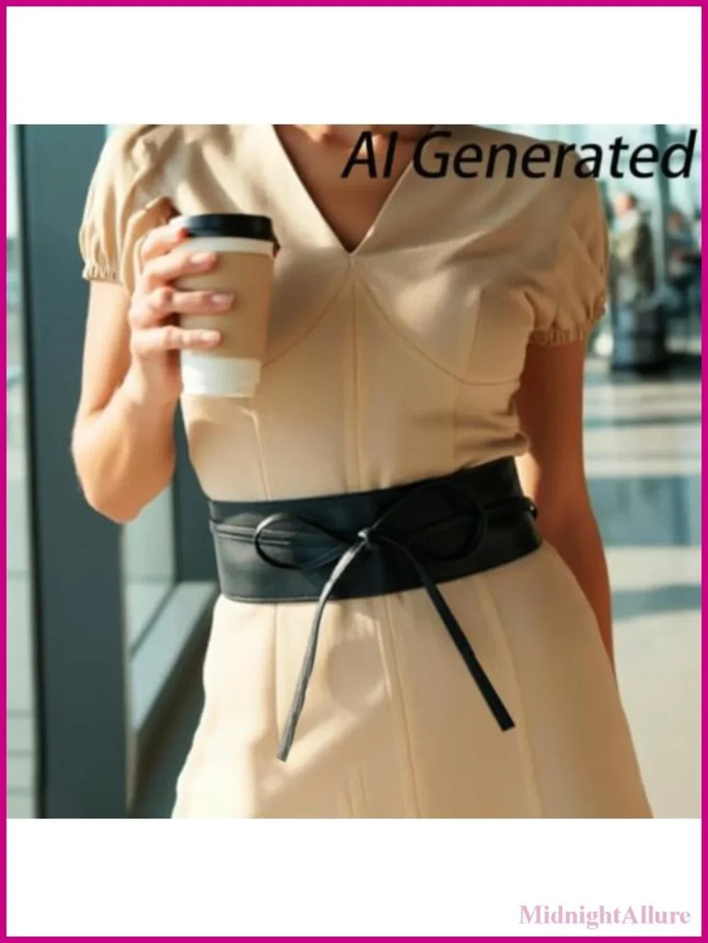 Women's Leather Obi Waist Belt Tie Wrap Around Adjustable Wide